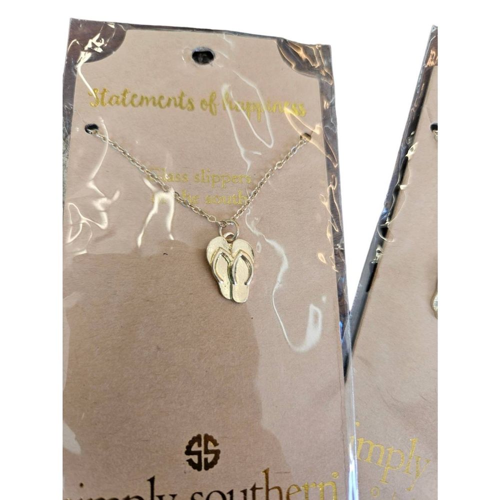 Nip Simply Southern Set Of 2 Goldtone Flip Flop 1… - image 2